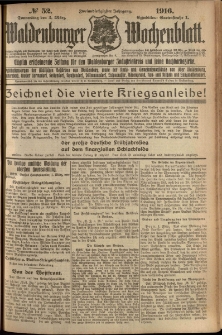 Waldenburger Wochenblatt, Jg. 62, 1916, nr 52