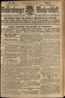 Waldenburger Wochenblatt, Jg. 62, 1916, nr 53