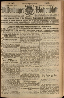 Waldenburger Wochenblatt, Jg. 62, 1916, nr 53