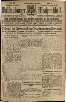 Waldenburger Wochenblatt, Jg. 62, 1916, nr 59