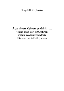 Aus alten Zeiten erzählt ... Wenn man vor 100 Jahren seinen Wohnsitz änderte [Dokument elektroniczny]
