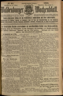 Waldenburger Wochenblatt, Jg. 62, 1916, nr 62