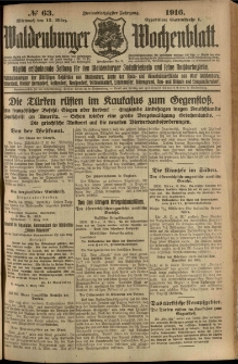 Waldenburger Wochenblatt, Jg. 62, 1916, nr 63