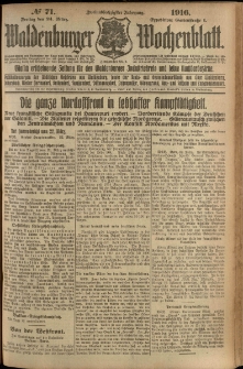 Waldenburger Wochenblatt, Jg. 62, 1916, nr 71