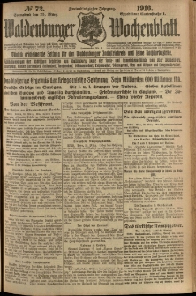 Waldenburger Wochenblatt, Jg. 62, 1916, nr 72