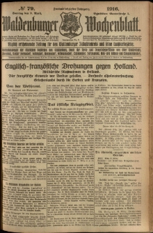 Waldenburger Wochenblatt, Jg. 62, 1916, nr 79