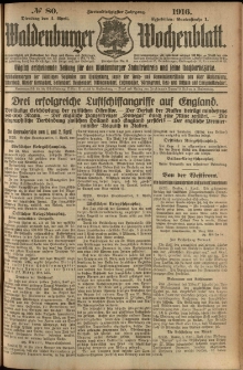 Waldenburger Wochenblatt, Jg. 62, 1916, nr 80