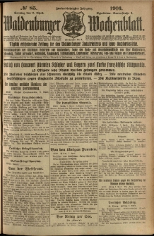 Waldenburger Wochenblatt, Jg. 62, 1916, nr 85