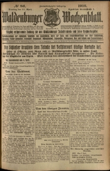 Waldenburger Wochenblatt, Jg. 62, 1916, nr 86