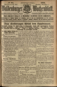 Waldenburger Wochenblatt, Jg. 62, 1916, nr 94
