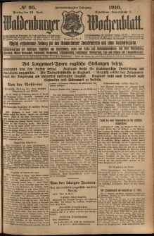 Waldenburger Wochenblatt, Jg. 62, 1916, nr 95