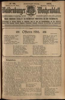 Waldenburger Wochenblatt, Jg. 62, 1916, nr 96
