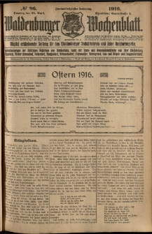 Waldenburger Wochenblatt, Jg. 62, 1916, nr 96