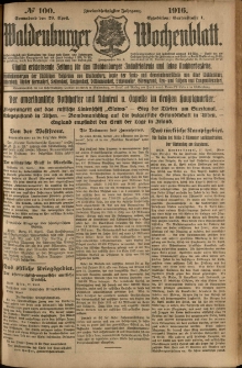 Waldenburger Wochenblatt, Jg. 62, 1916, nr 100
