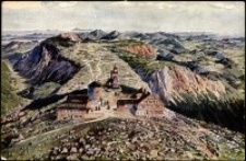 Die Schneekoppe mit dem Riesengebirge aus der Vogelschau [Dokument ikonograficzny]