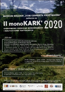 II monoKARK '2020 : Karkonoski Przegląd Monodramów i Małych Form Teatralnych - plakat [Dokument życia społecznego]