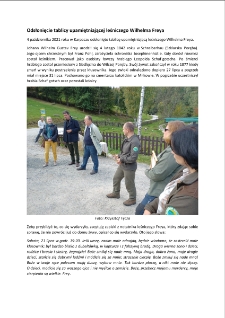 Odsłonięcie tablicy upamiętniającej leśniczego Wilhelma Freya [Dokument elektroniczny]