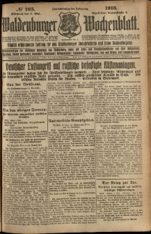 Waldenburger Wochenblatt, Jg. 62, 1916, nr 103