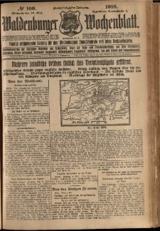 Waldenburger Wochenblatt, Jg. 62, 1916, nr 109