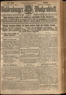 Waldenburger Wochenblatt, Jg. 62, 1916, nr 112