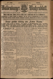 Waldenburger Wochenblatt, Jg. 62, 1916, nr 120