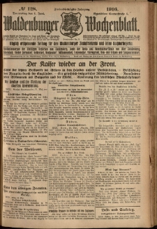 Waldenburger Wochenblatt, Jg. 62, 1916, nr 128