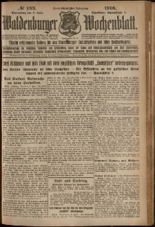 Waldenburger Wochenblatt, Jg. 62, 1916, nr 133