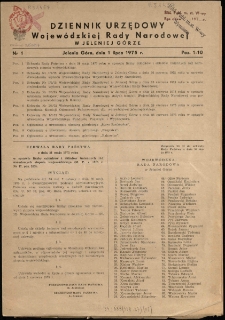 Dziennik Urzędowy Województwa Jeleniogórskiego, 1975, nr 1