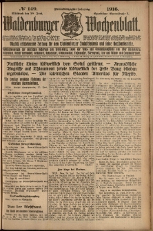 Waldenburger Wochenblatt, Jg. 62, 1916, nr 149