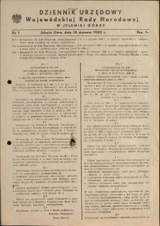 Dziennik Urzędowy Województwa Jeleniogórskiego, 1982, nr 1