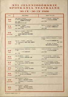 XVI Jeleniogórskie Spotkania Teatralne - ulotki [Dokument życia społecznego]