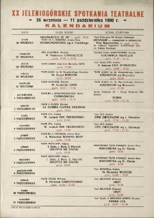 XX Jeleniogórskie Spotkania Teatralne - ulotka [Dokument życia społecznego]