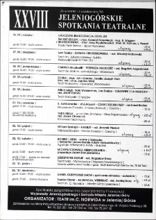 XXVIII Jeleniog&oacute;rskie Spotkania Teatralne - kalendarium [Dokument życia społecznego]