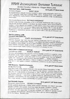 XXVIII Jeleniog&oacute;rskie Spotkania Teatralne - ulotka [Dokument życia społecznego]