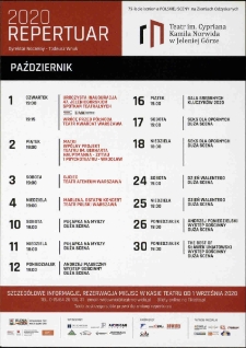 Repertuar wrzesień/październik 2020 - ulotka [Dokument życia społecznego]