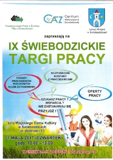 IX Świebodzieckie targi pracy - plakat [Dokument życia społecznego]