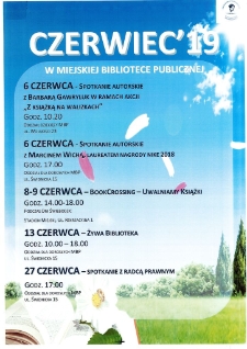 [Czerwiec w miejskiej bibliotece publicznej] - plakat [Dokument życia społecznego]