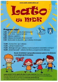 Lato w MDK - plakat [Dokument życia społecznego]