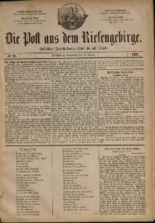 Die Post aus dem Riesengebirge, 1881, nr 12