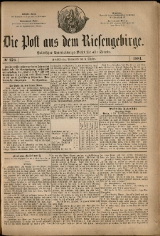 Die Post aus dem Riesengebirge, 1881, nr 158