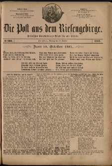 Die Post aus dem Riesengebirge, 1881, nr 166