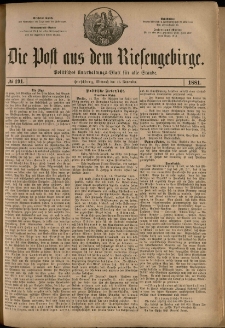 Die Post aus dem Riesengebirge, 1881, nr 191