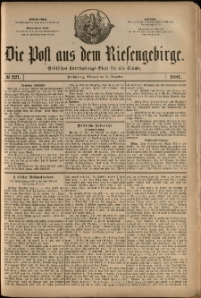 Die Post aus dem Riesengebirge, 1881, nr 221