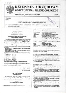 Dziennik Urzędowy Województwa Jeleniogórskiego, 1998, nr 9