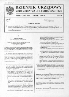 Dziennik Urzędowy Województwa Jeleniogórskiego, 1998, nr 19