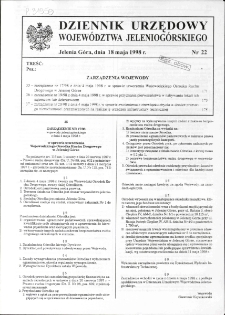 Dziennik Urzędowy Województwa Jeleniogórskiego, 1998, nr 22