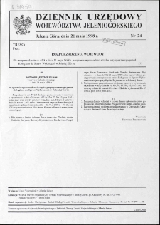Dziennik Urzędowy Województwa Jeleniogórskiego, 1998, nr 24