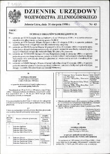Dziennik Urzędowy Województwa Jeleniogórskiego, 1998, nr 43