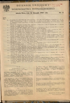 Dziennik Urzędowy Województwa Jeleniogórskiego, 1985, nr 12