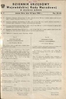 Dziennik Urzędowy Województwa Jeleniogórskiego, 1983, nr 7